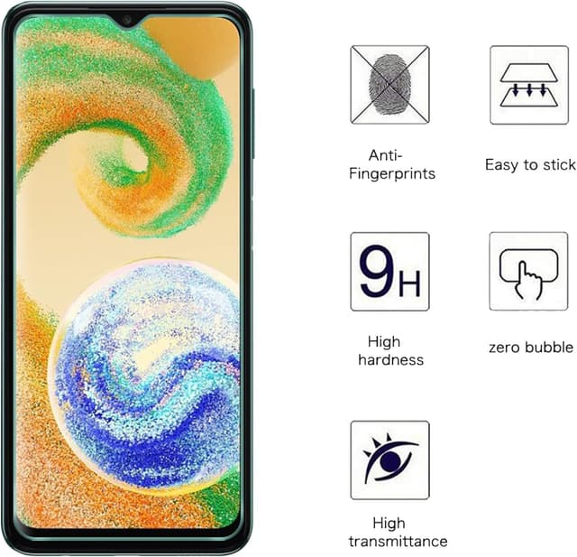 Detalle de AOKUMA 2 pellicole in vetro temperato per Samsung Galaxy A04/A04s/A03s (9H, antiurto e anti-impronta)