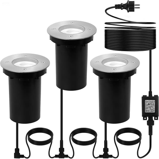 Imagen de JNR 3 Stück 12V Edelstahl Bodenstrahler Außen 3×4W en OfertitasTOP