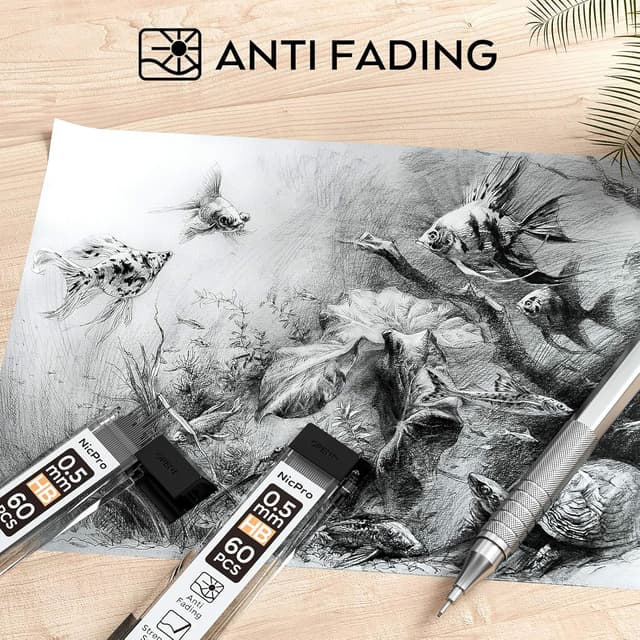 Detalle 2 de Nicpro 0,5 mm HB Bleistiftminen 600er Pack ✏