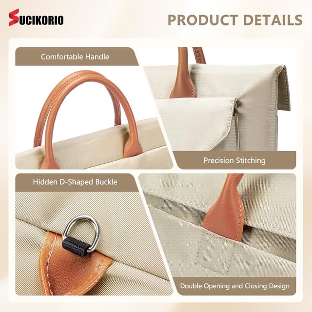 Thumbnail 6 de SUCIKORIO Borsa porta PC portatile da 15,6" impermeabile Oxford con maniglia