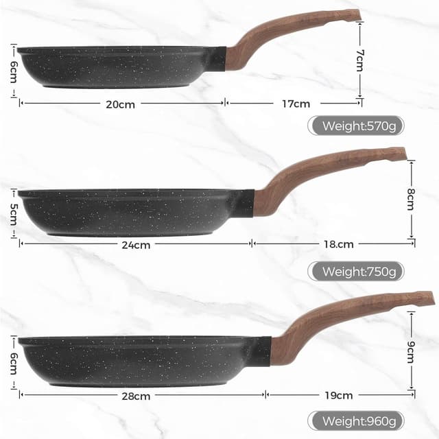 Thumbnail 6 de YASHE set de sartenes granito 20/24/28 cm