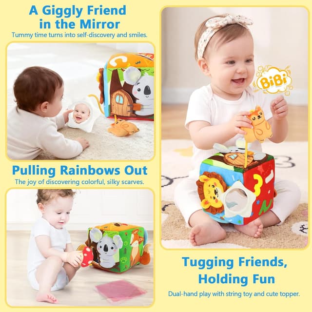 Detalle de URMYWO Baby Tissue Box Toy (Montessori Sensory Toy Set for Ages 6–12 Months)