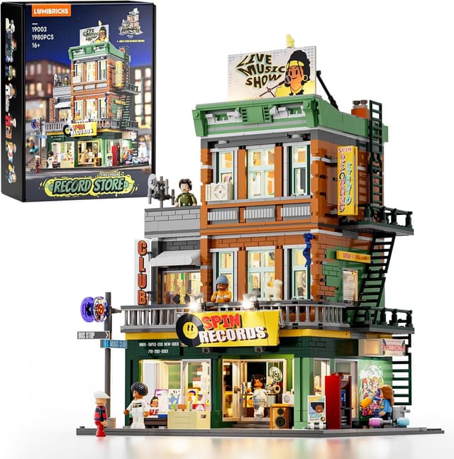 Detalle de Lumibricks Plattenladen Beleuchtung Klemmbausteine Haus 1980 Pcs
