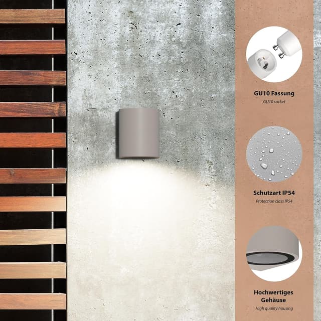 Thumbnail 2 de ledscom.de ALSE Lampada da parete IP54 1x GU10