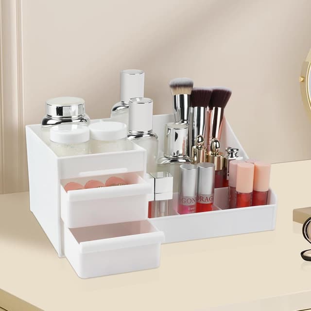 Thumbnail 6 de URAQT Makeup Organizer Storage Drawers (Large Capacity) – 2 drawers cosmetic storage box for vanity, bathroom or bedroom