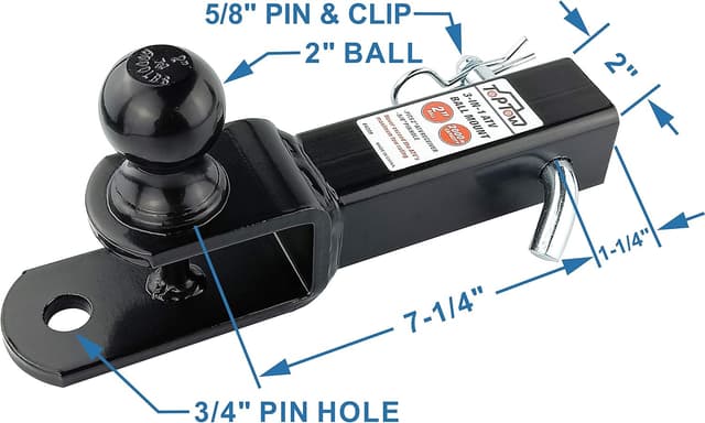 Thumbnail 5 de TOPTOW ATV/UTV 2-Inch Ball Mount 2000 lb ๐