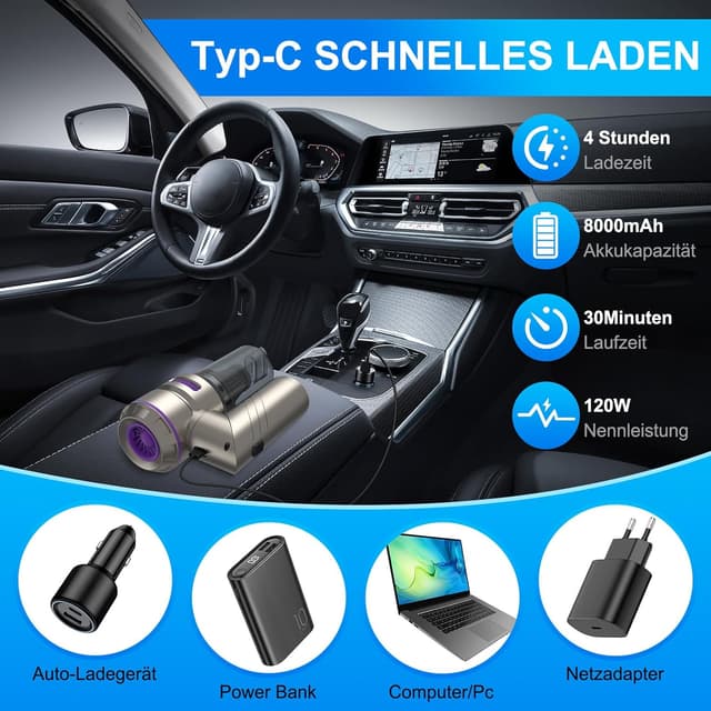 Thumbnail 6 de Aspirapolvere auto Fwiull 18000 PA portatile