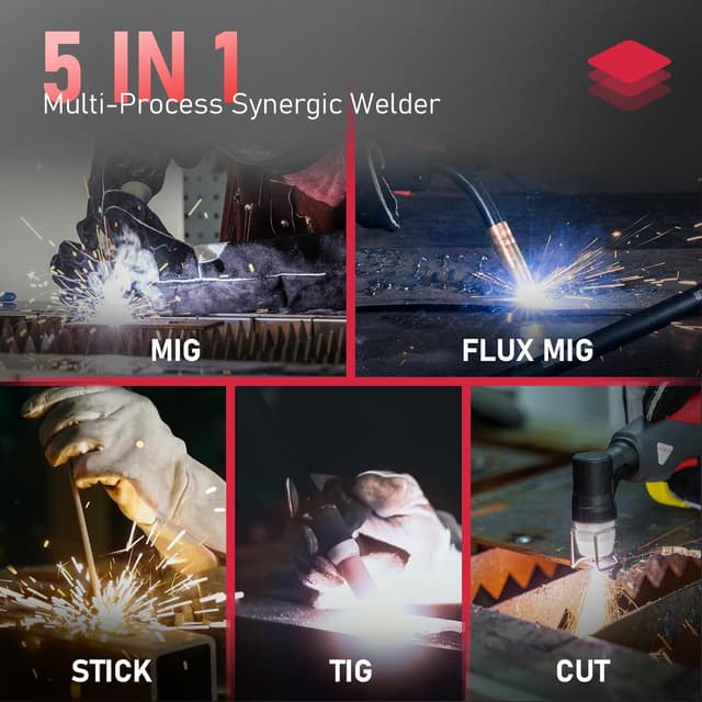 Thumbnail 1 de YESWELDER FIRSTESS MP200 5-in-1 Multi Process Welder (Plasma Cutter + Gas MIG + Flux Core MIG + Lift TIG + Stick)