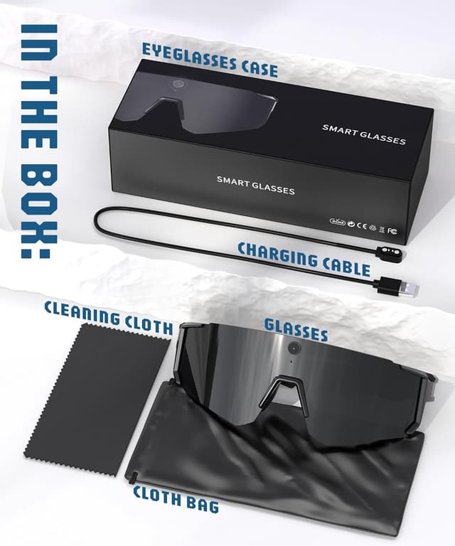 Thumbnail 6 de GLOSSIA V06 Smart Glasses for Men (Sport AI Camera, EIS+Gyro Stabilization, Polarized Lenses, ChatGPT)