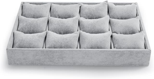 Thumbnail 5 de Papten Bandeja de joyería apilable de terciopelo, 12 compartimentos