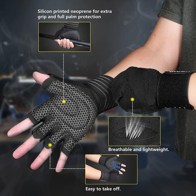 Thumbnail 4 de ihuan Ventilated Weightlifting Gloves with Wrist Wraps