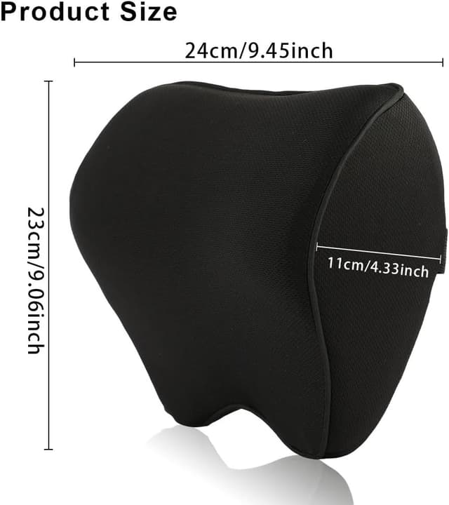 Detalle 2 de Alaoo cuscino poggiatesta auto ortopedico con memory foam (2 pezzi) e fodera traspirante