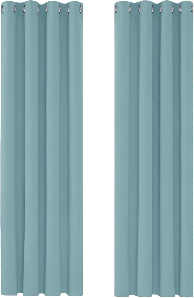 Thumbnail 2 de Deconovo Thermal Blackout Curtains 90 x 90 Sky Blue 🪟