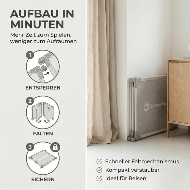 Thumbnail 6 de BabybeFun Laufstall Baby – 6-teilig & erweiterbar