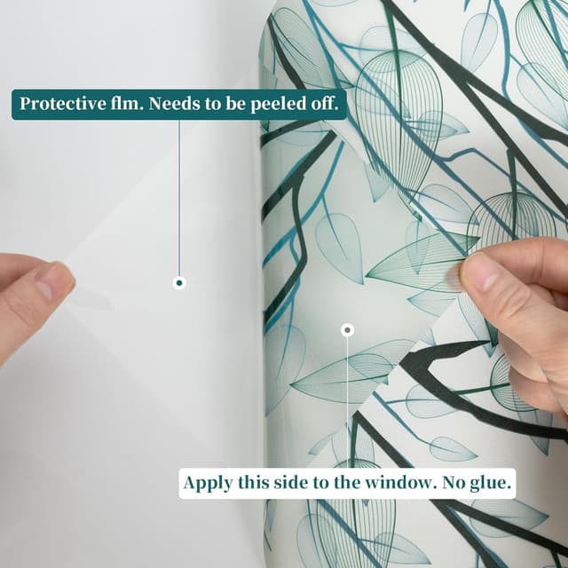 Detalle de dktie Fensterfolie Blickdicht – Sichtschutz-, Anti-UV- und Wärmedämmfolie, matt grün, 90x200 cm