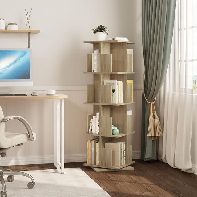 Detalle 2 de EUGAD Estantería Librería de Árbol 360° Giratoria 🌳