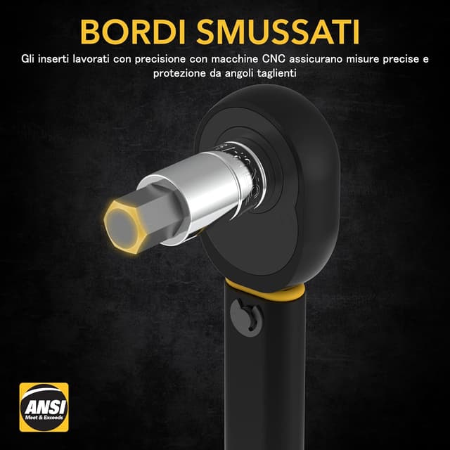 Detalle de LEXIVON LX-142 set di 13 chiavi a bussola SAE in lega d’acciaio S2 (da 5/64” a 9/16”) in valigetta