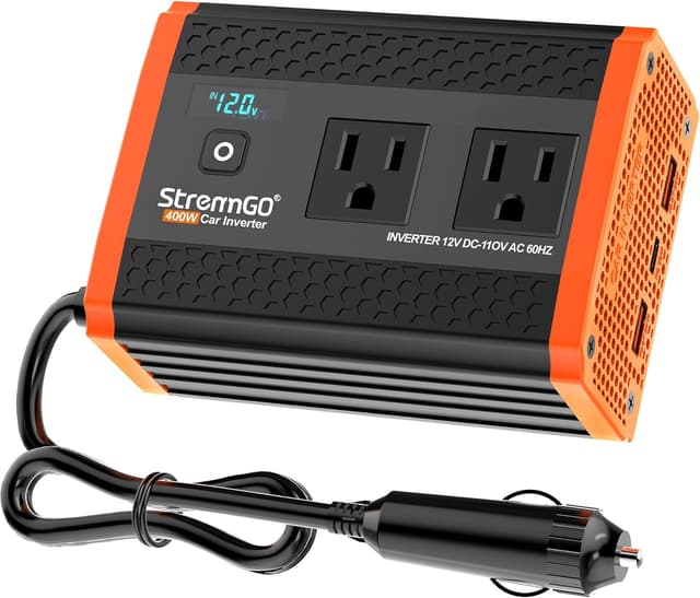 Detalle de 400W Car Power Inverter with Dual AC Outlets and USB-C PD Fast Charging (30W)