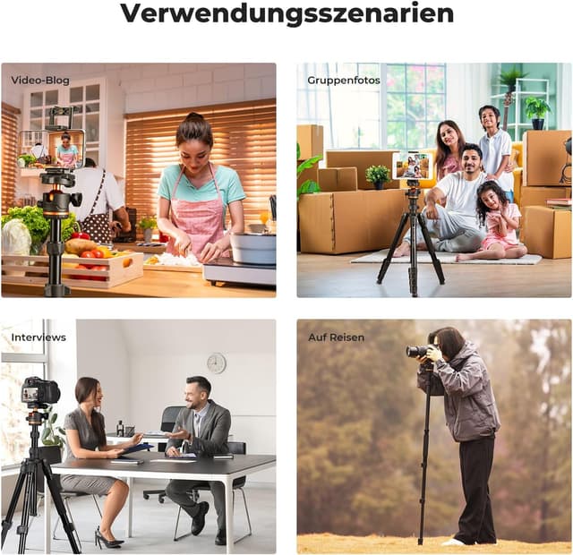 Thumbnail 6 de K&F CONCEPT Handy-Stativ O275A5+BH-36 – Kamerastativ mit Handyhalterung, 192 cm und Bluetooth-Fernauslöser