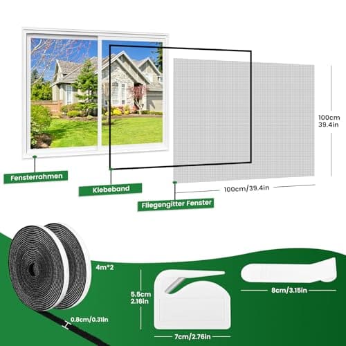Thumbnail 1 de Moustiquaire fenêtre 2 ensembles 100x100 cm noire ⚙