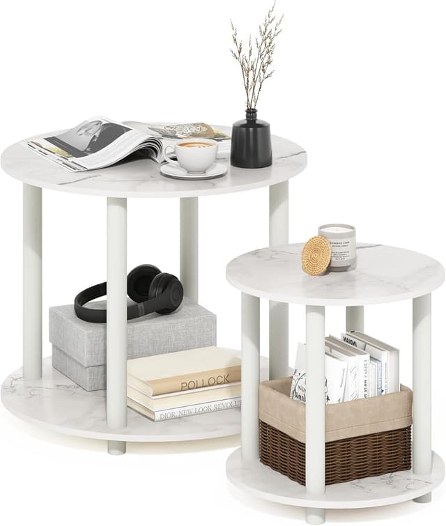 Detalle de Furinno Turn-N-Tube tavolo rotondo in legno