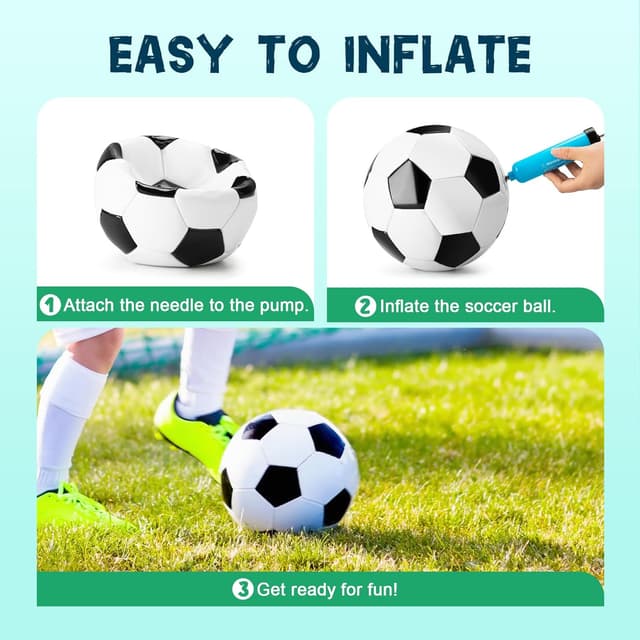 Detalle de Soccer Ball Size 2/3/4/5 with Pump & Bag (1–3 Pack) - Classic Black & White Durable Ball for Indoor/Outdoor Play