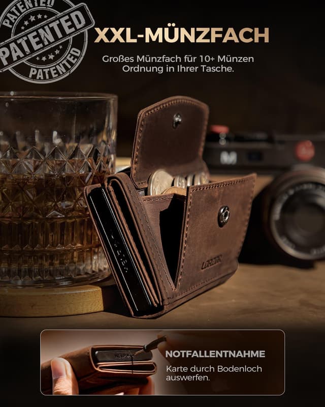 Detalle 2 de LORZOR AirTag Wallet 10+ Münzen 👛