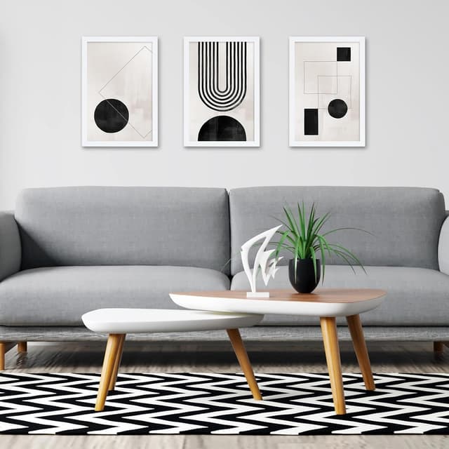 Detalle 2 de Walasis Bilderrahmen A4 Weiß – 3er-Set MDF Holzrahmen (21×29,7 cm) mit Aufhängung