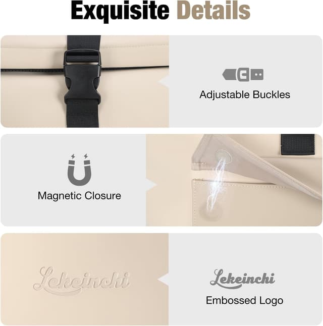 Detalle de Lekeinchi rolltop backpack for men and women (pink) – waterproof laptop bag for up to 17 inch