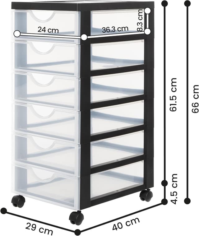 Detalle de Iris Ohyama Kunststoff-Schubladenbox 6 Schubladen