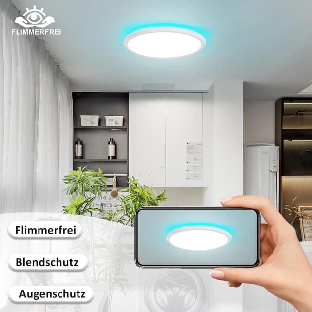 Detalle 2 de muyuua Deckenlampe LED 30 cm 23 W