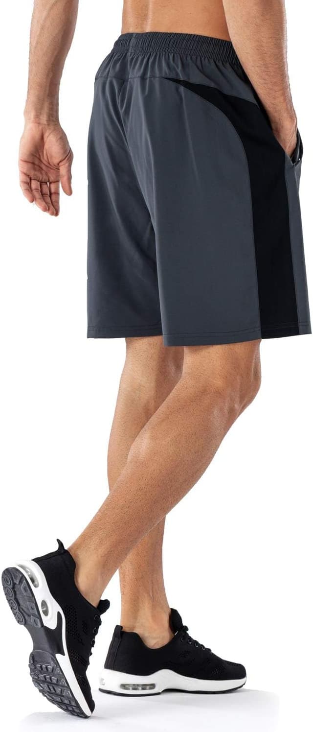 Detalle 2 de HMIYA Herren Sport-Shorts Schnell trocknend mit Reißverschlusstasche