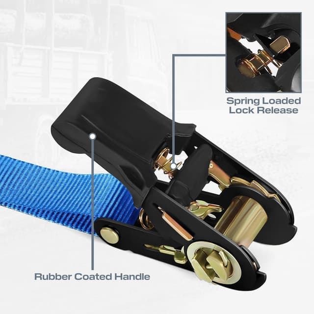 Thumbnail 3 de IAZZCO 4 Pack Ratchet Straps 6m x 25mm for trailers 🚚