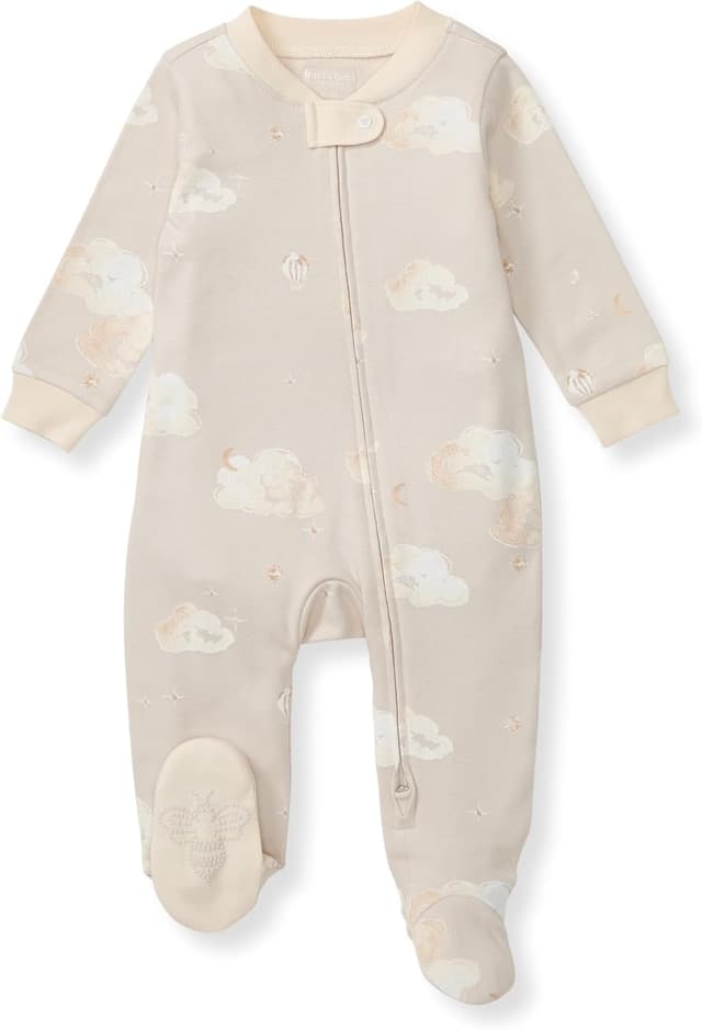 Detalle de Burt’s Bees Baby Boys Sleep and Play PJs – 100% Organic Cotton Zip Front One-Piece Romper