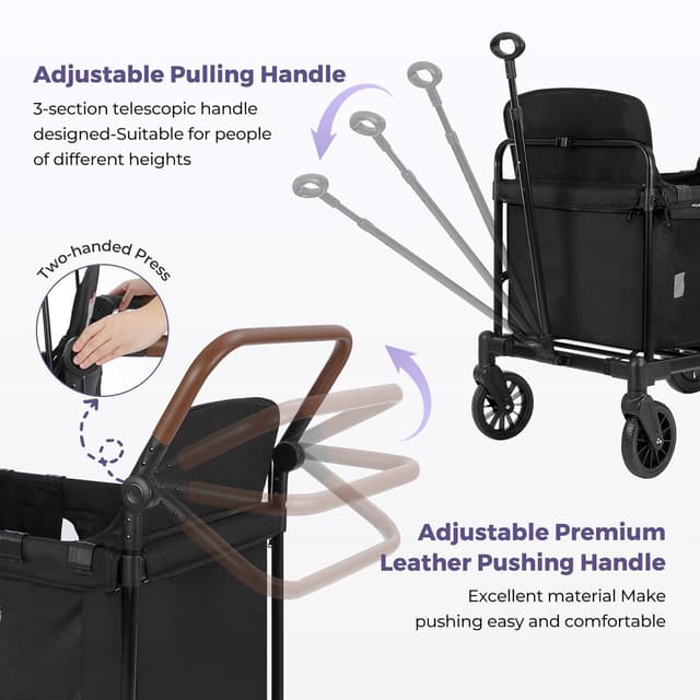 Thumbnail 3 de ELEMARA Wagon Stroller 4-Seater, Foldable All-Terrain 🚼