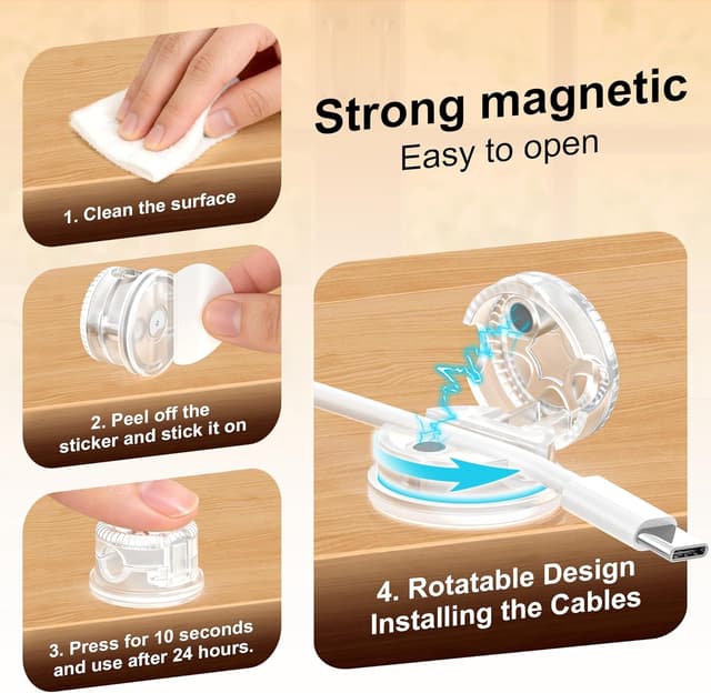 Thumbnail 3 de Kimsky Kabelhalter 9 Stück Desktop Organizer