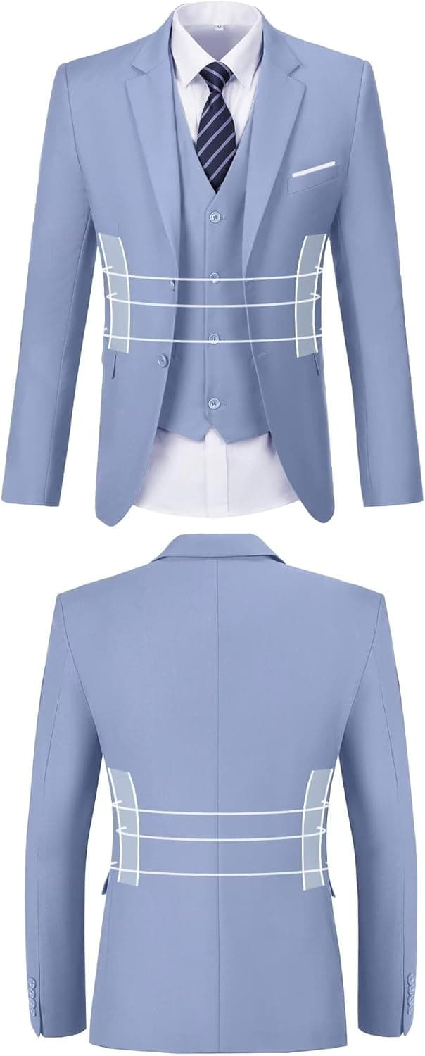 Detalle 2 de High-End Suits Men Orange Slim Fit 3-Piece Suit for Weddings & Events