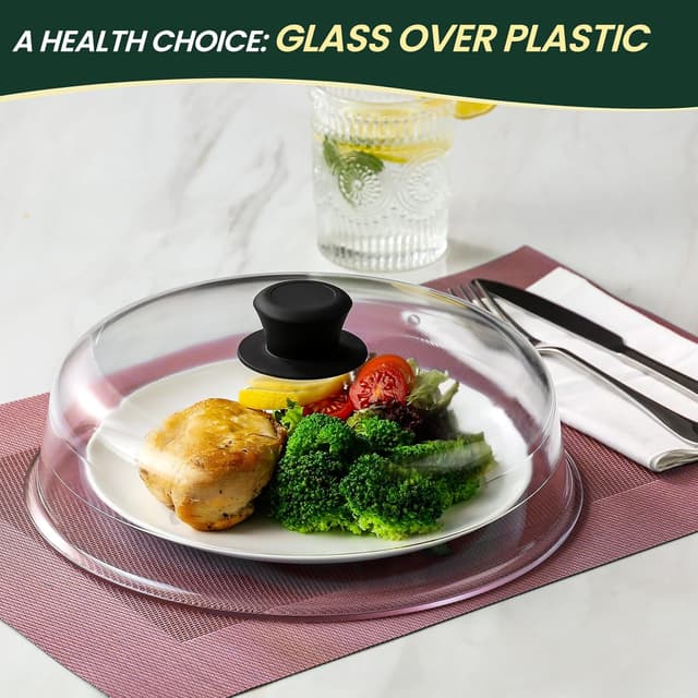 Detalle 1 de Snuvid 2 in 1 Glass Microwave Splatter Guard 10in