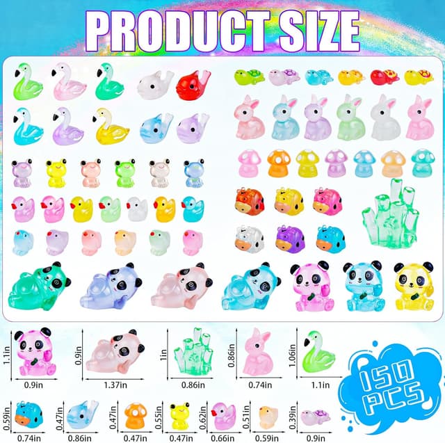 Detalle 2 de gyoyede 150pcs Luminous Mini Resin Animals