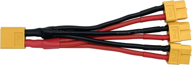 Detalle de XT60 Parallel Battery Connector Cable Extension & 3-Way Splitter (Male to 3 Female) – 14AWG Silicone