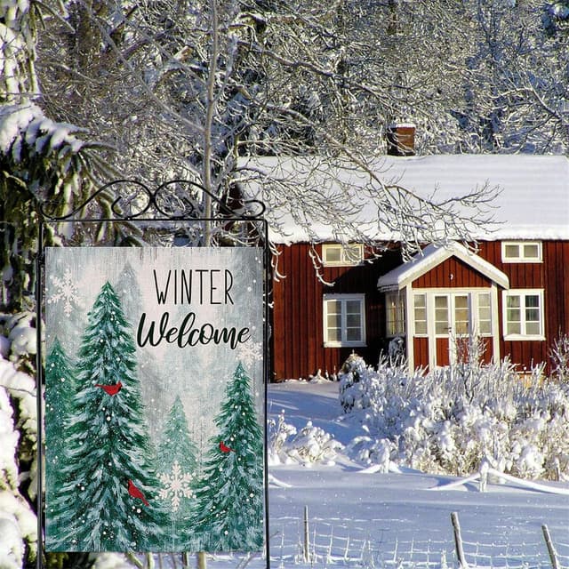 Thumbnail 5 de Artofy Winter Welcome 28 x 40 Outdoor House Flag 🎍