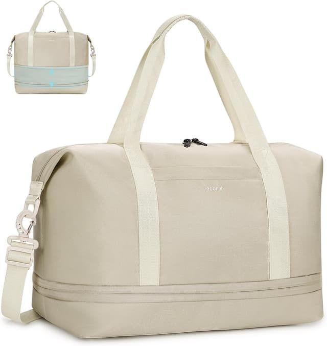 Detalle de ECOHUB expandable underseat cabin bag for Ryanair 40x30x20 cm with removable wet pocket (beige)