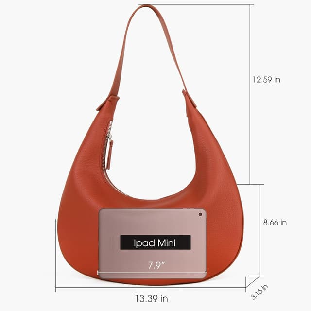 Detalle 2 de DONNAIN crescent leather hobo bag