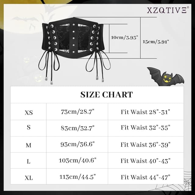 Detalle de XZQTIVE Women’s Corset Belt with Elastic Lace Waist Cinch for Costume & Casual Wear