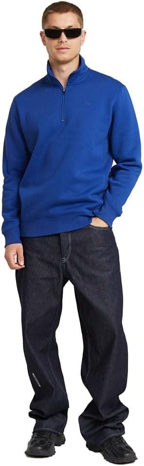 Detalle de G-Star Herren Premium Core Half Zip Sweater – bequemer Pulli mit originellem Look