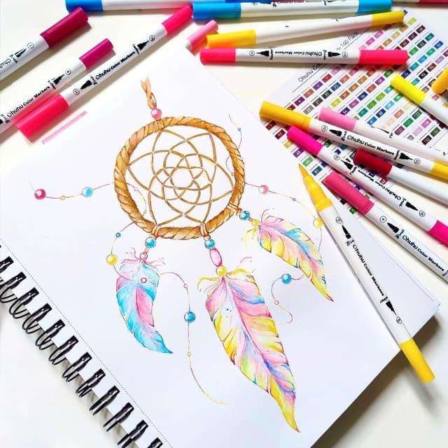 Thumbnail 6 de Ohuhu 160 Farben Filzstifte Dual Brush Pen Set (Pinsel & Fineliner, Doppelspitze)