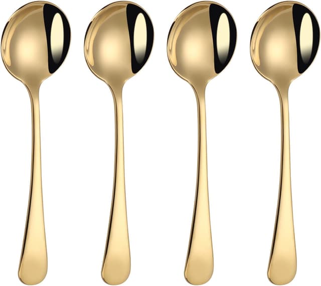 Imagen de Mafier 7" Round Soup Spoons Set of 4 🍽 en OfertitasTOP