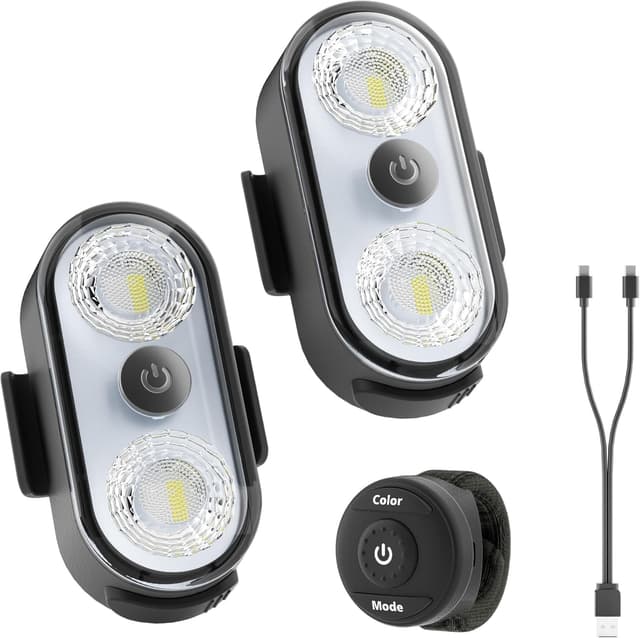 Detalle de PidZoom RG5 Wireless LED Lights for Car (2PCS) with Remote, USB-C Rechargeable, 8 Colors, IP65