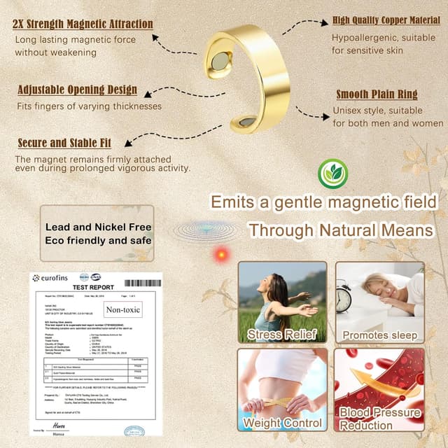 Detalle 2 de Zecimi Magnetring Silber – verstellbarer Anti-Stress Ring mit Magneten für Alltag, Fidget & Schlaf