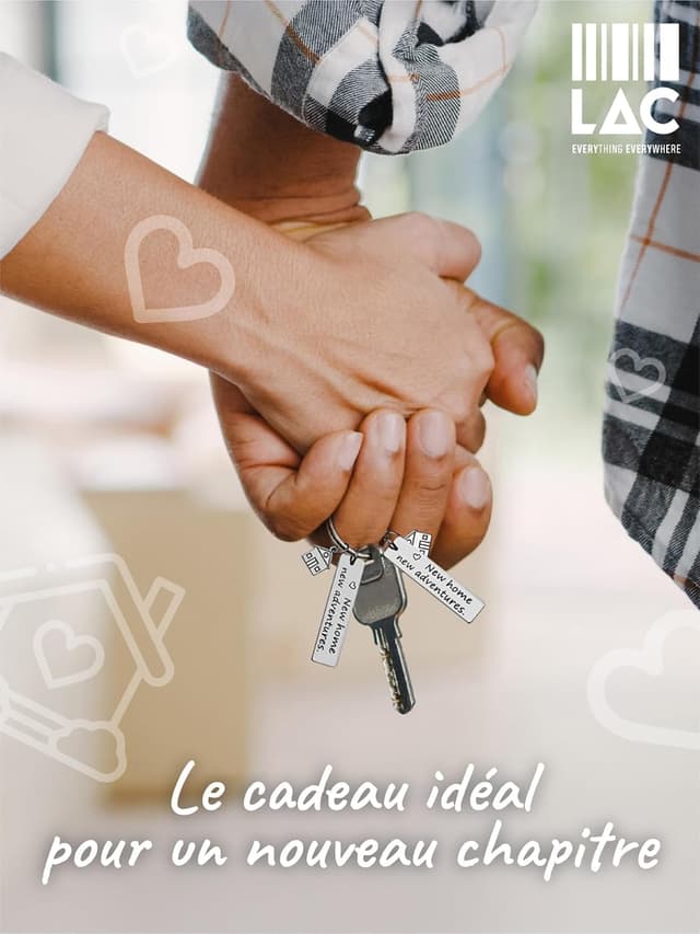 Detalle 2 de Porte-clés couple LAC « Maison » en métal (idée cadeau anniversaire, pendaison de crémaillère)